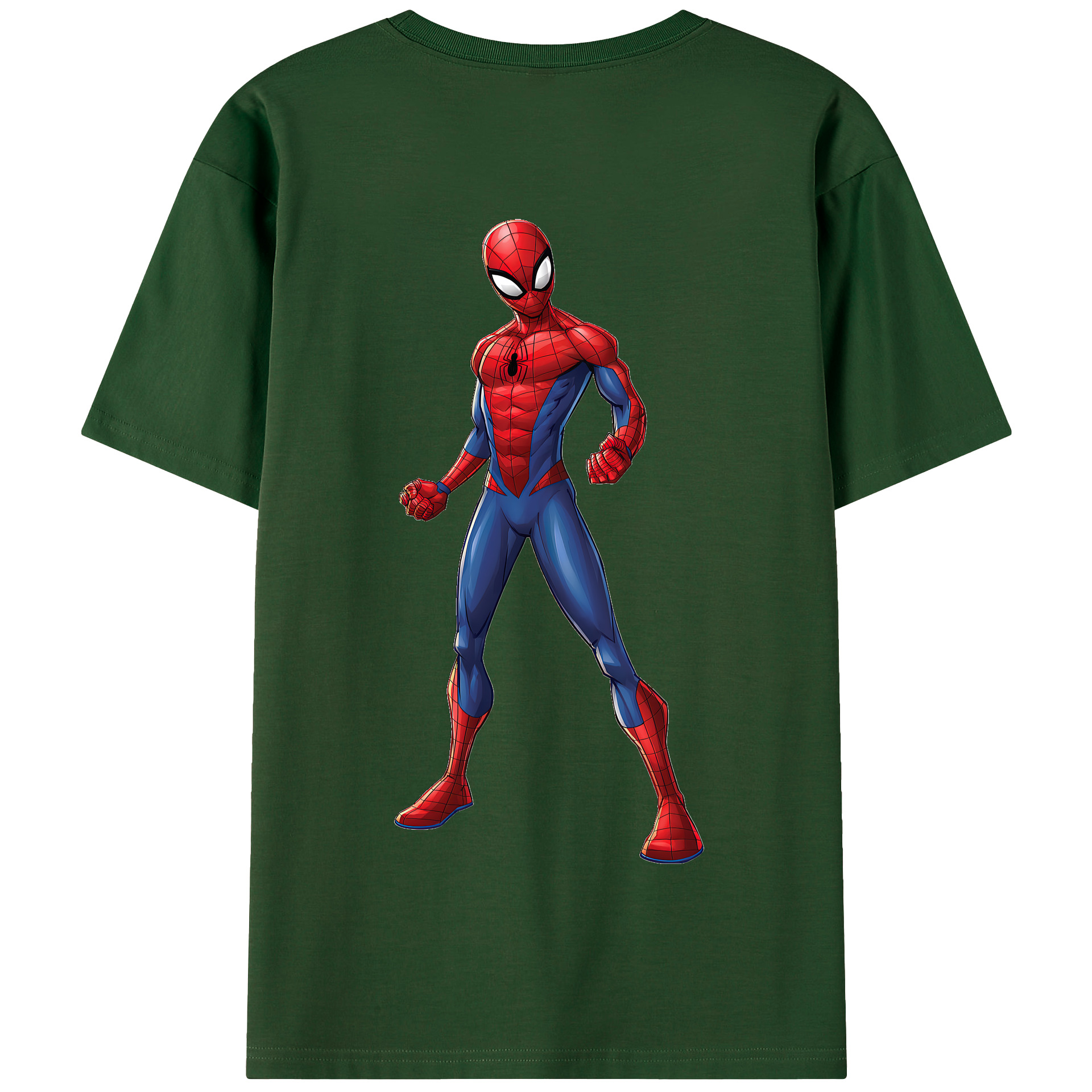 （画像用） Spider Man スパイダーマン 綿100％半袖Tシャツ（背面プリント）